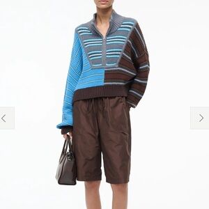 STAUD Cropped Hampton Sweater Zuma Stripe Multi